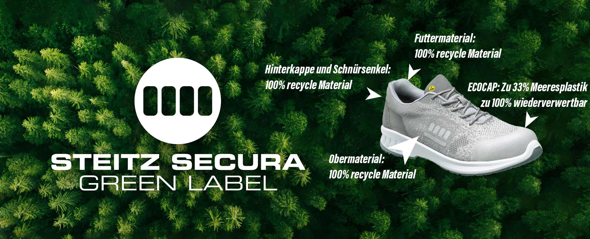 Eine detaillierte Abbildung des Steitz Secura Green Label Schuhs Pinus.